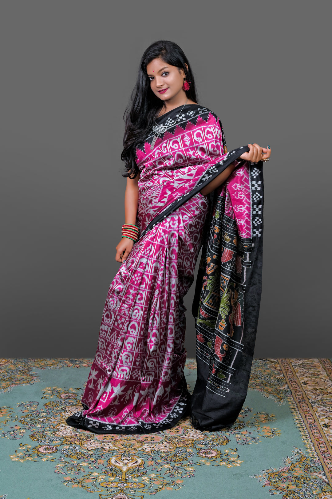 ANANDI SUPER FINE MULBERRY ODIA AKSHAR SILK SAREE