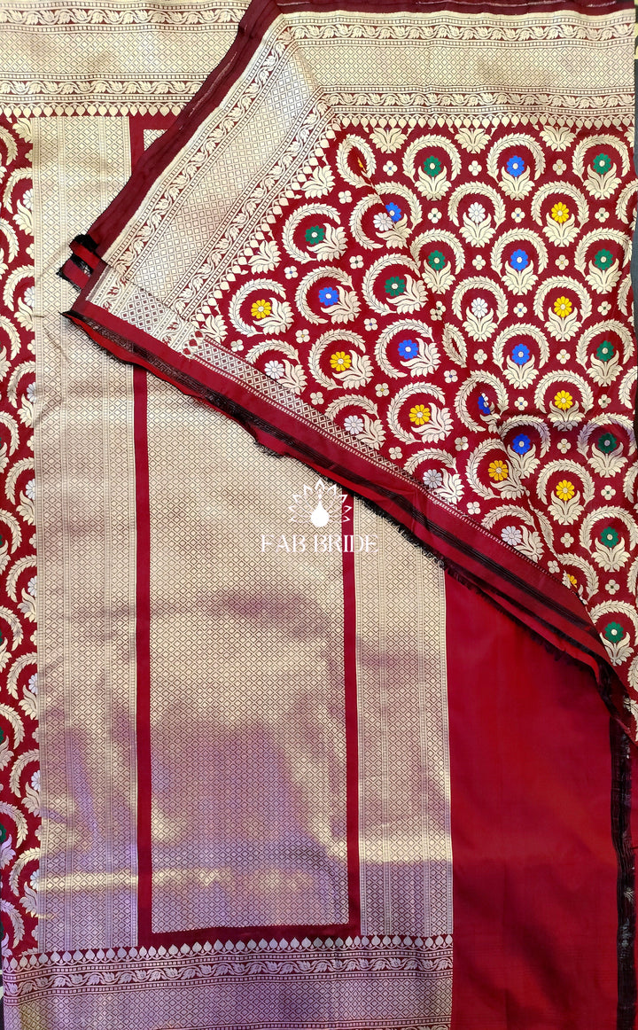 "SWARNA-LALI CHANDRIKA" MEENAKARI PURE SILK BANARASI SAREE