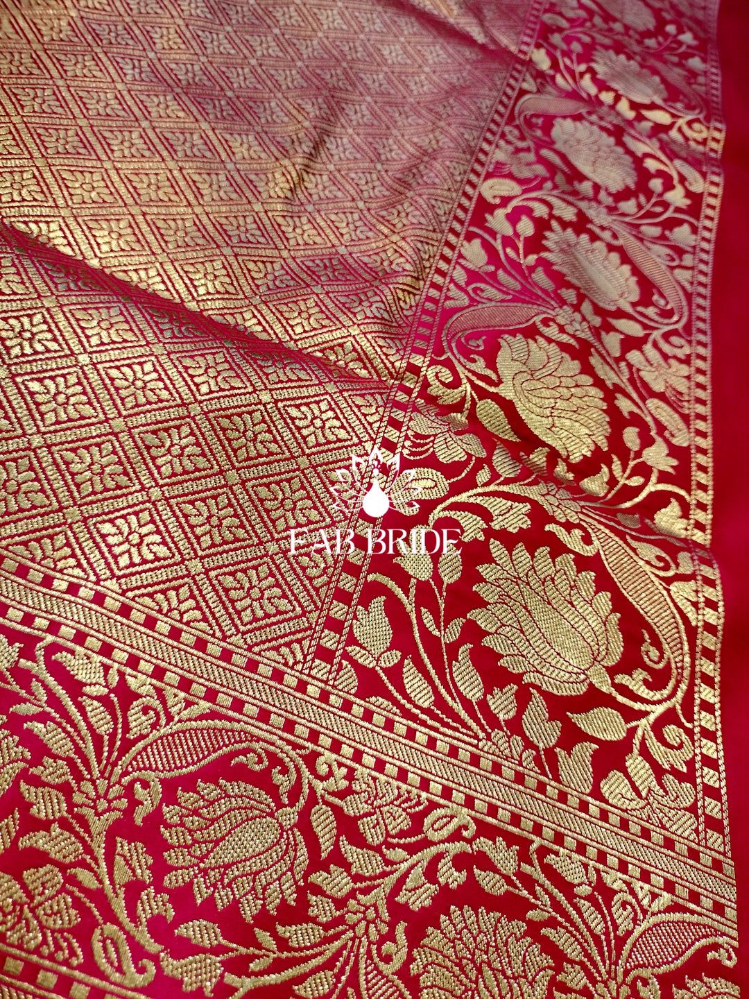 GULABI SATAN KATAN BANARASI SILK SAREE