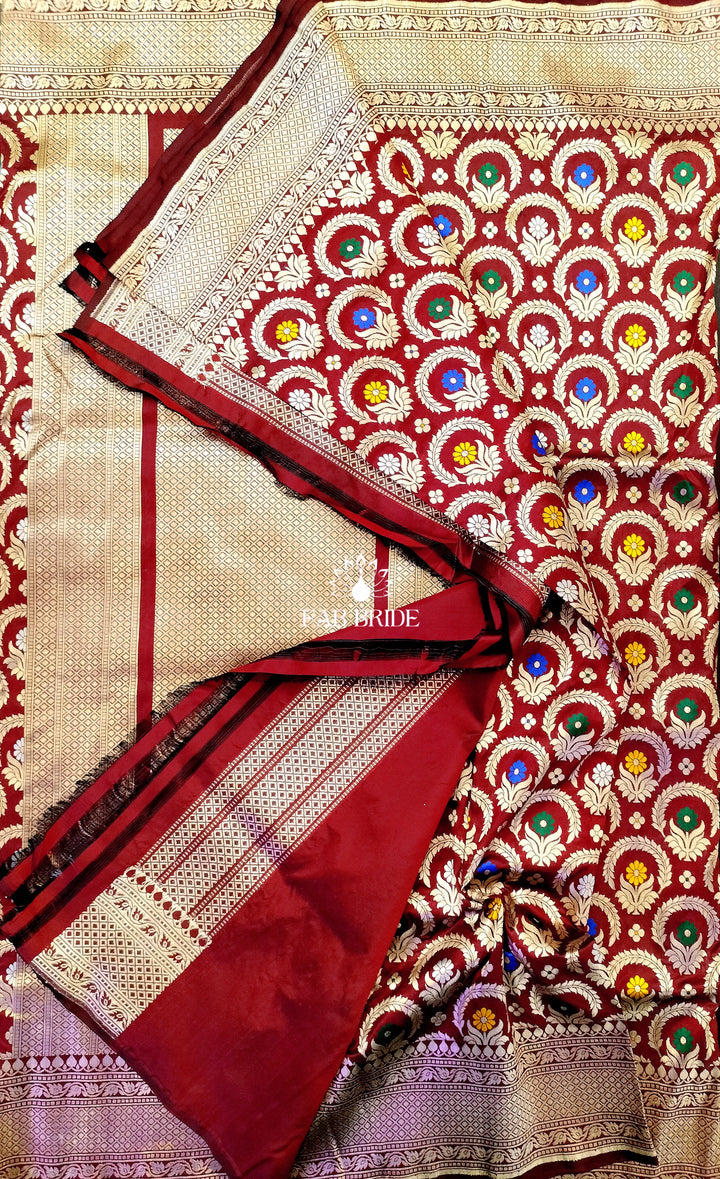 "SWARNA-LALI CHANDRIKA" MEENAKARI PURE SILK BANARASI SAREE