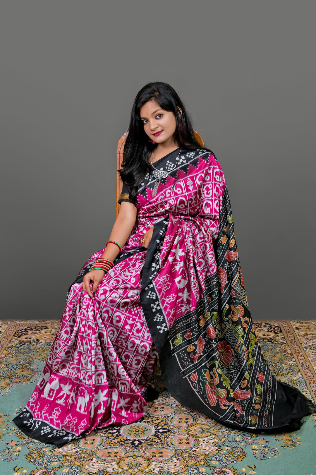 ANANDI SUPER FINE MULBERRY ODIA AKSHAR SILK SAREE