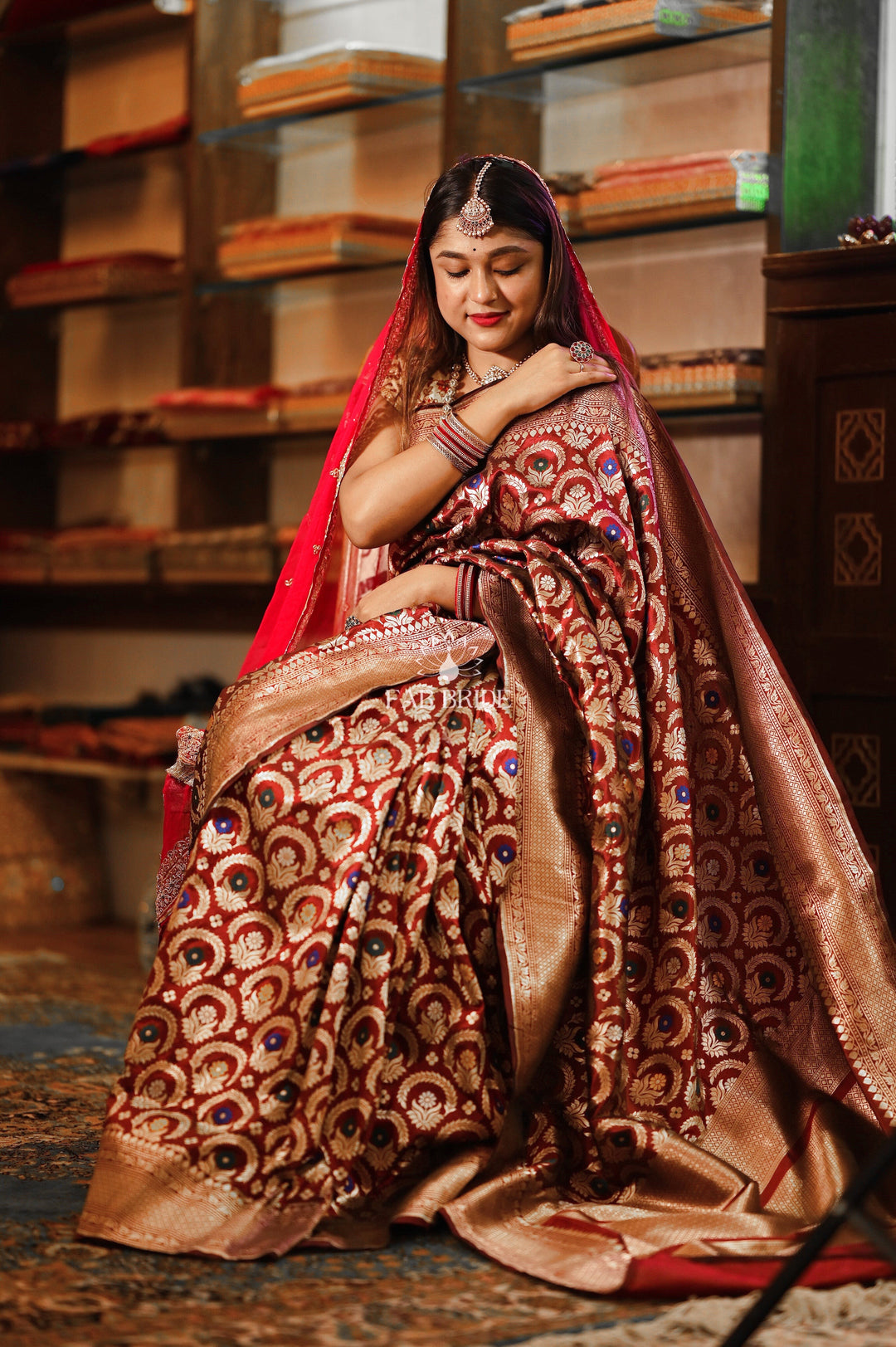 "SWARNA-LALI CHANDRIKA" MEENAKARI PURE SILK BANARASI SAREE