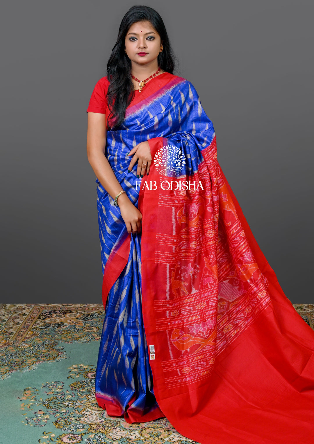 BARFILI KALI HAND-SPUN IKKAT FINE TUSSAR SILK SAREE