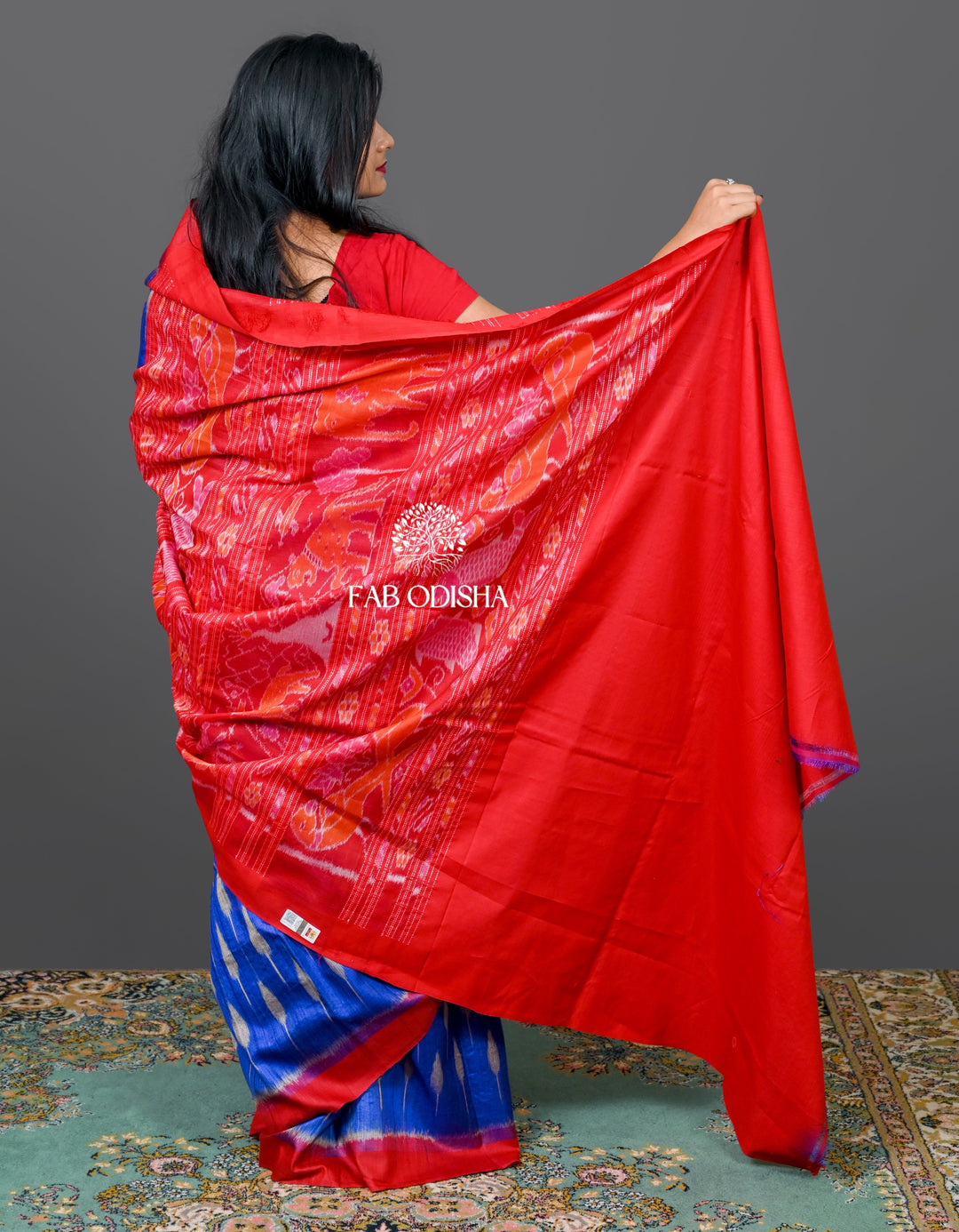 BARFILI KALI HAND-SPUN IKKAT FINE TUSSAR SILK SAREE