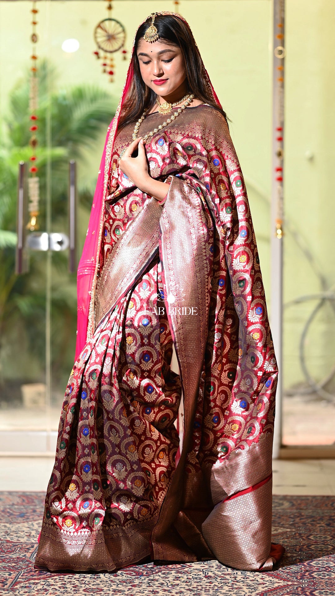 "SWARNA-LALI CHANDRIKA" MEENAKARI PURE SILK BANARASI SAREE