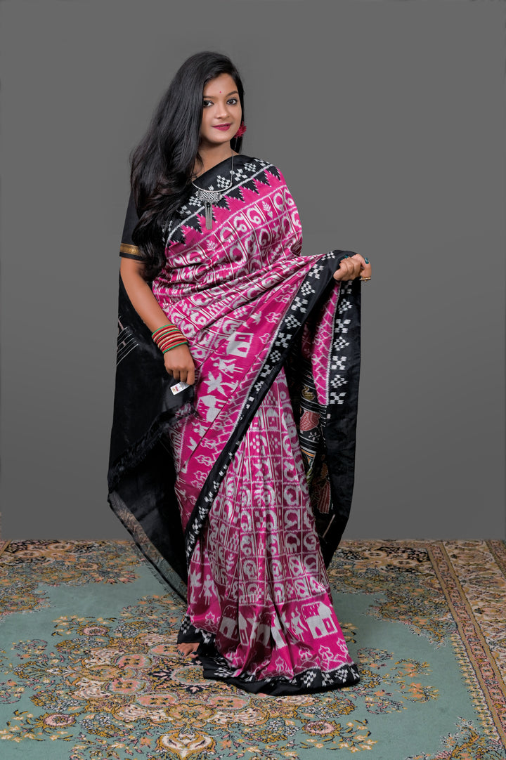 ANANDI SUPER FINE MULBERRY ODIA AKSHAR SILK SAREE