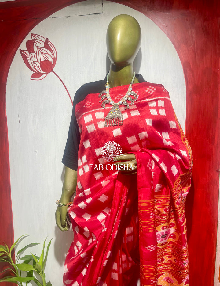 ELITE PASSAPALI LAAL MULBERRY SILK SAREE