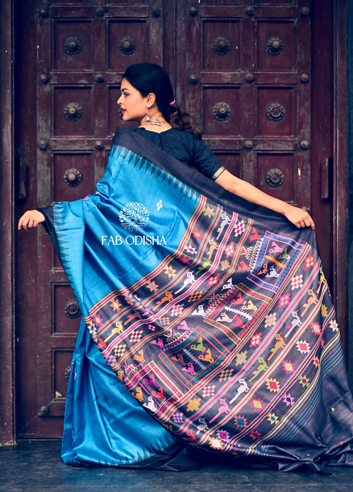 FINE TUSSAR BOMKAI EXTRA WEFT JALLA SAREE