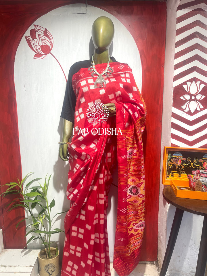 ELITE PASSAPALI LAAL MULBERRY SILK SAREE