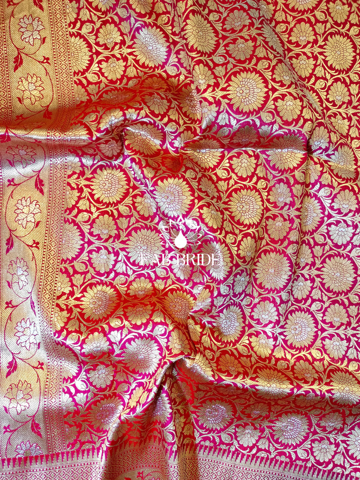 "GULAB-E-BAHAR" PURE KATAN SILK BANARASSI SONA-RUPA SAREE