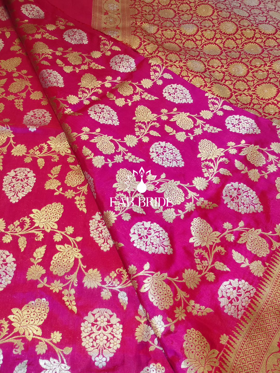 "GULAB-E-BAHAR" PURE KATAN SILK BANARASSI SONA-RUPA SAREE