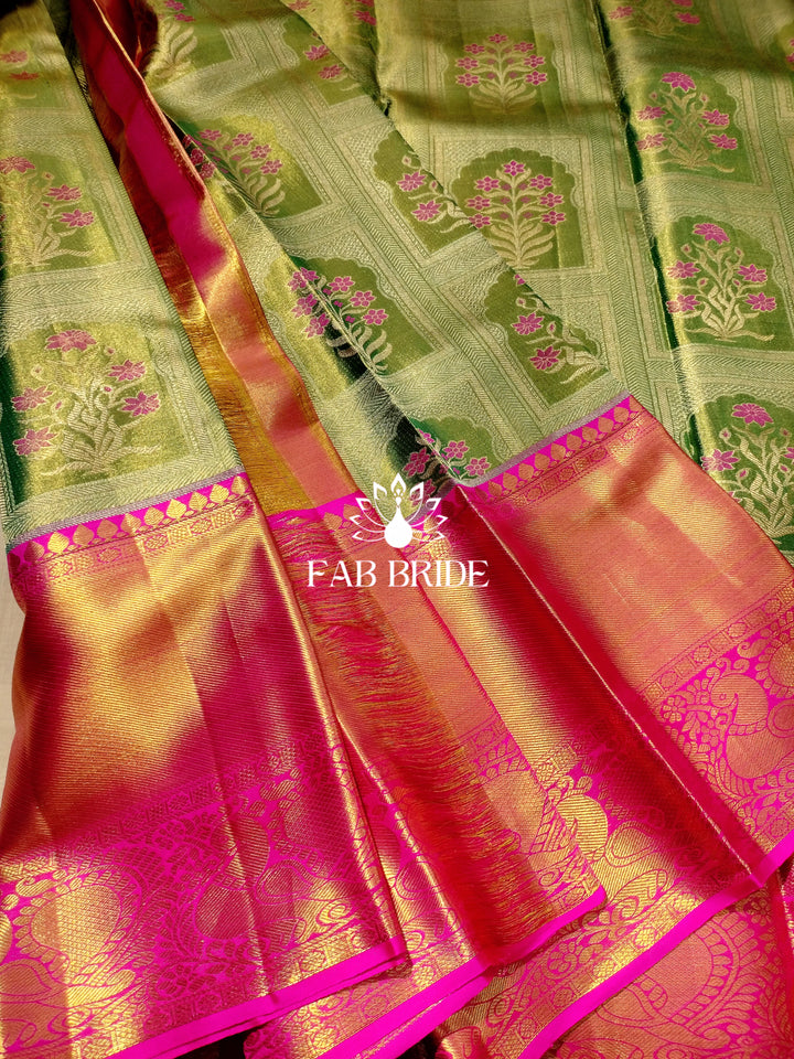 "JHAROKA-E-GULSHAN" PURE TISSUE SILK KANJIVARAM SAREE