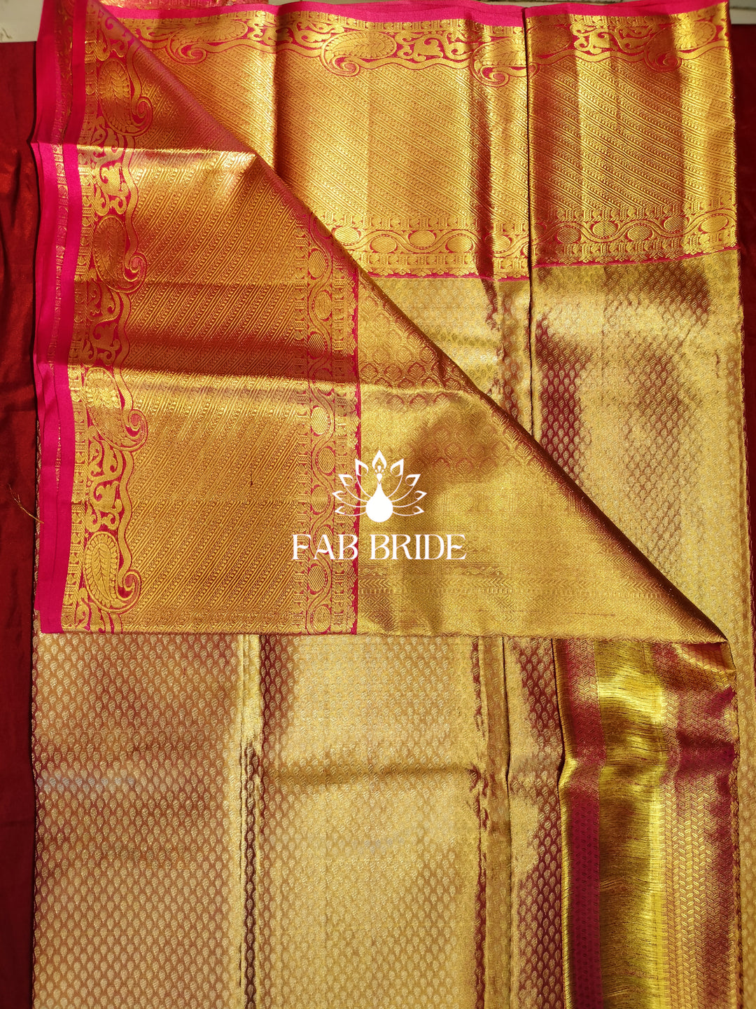 "ROSEGOLD PARADISE" PURE TISSUE SILK KANJIVARAM BRIDAL SAREE