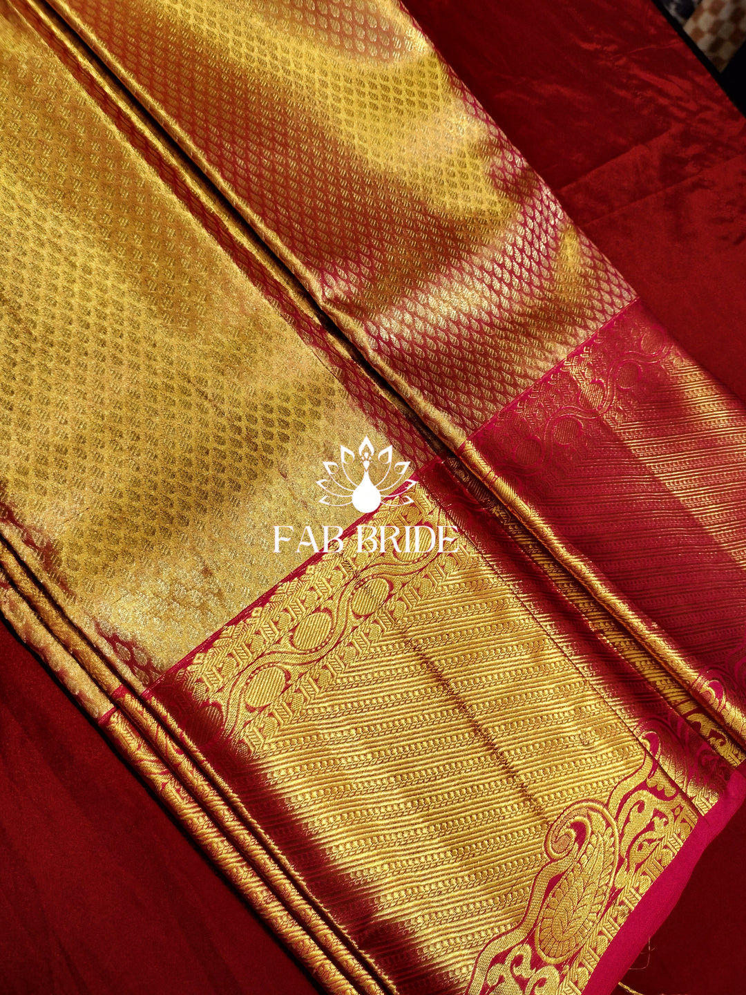 "ROSEGOLD PARADISE" PURE TISSUE SILK KANJIVARAM BRIDAL SAREE