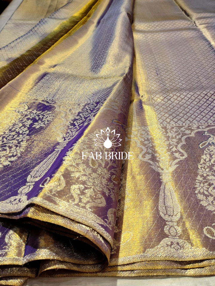 "EARTHY TONES OF LUXURY" PURE TISSUE SILK KANJIVARAM SAREE