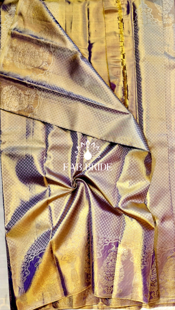 "EARTHY TONES OF LUXURY" PURE TISSUE SILK KANJIVARAM SAREE