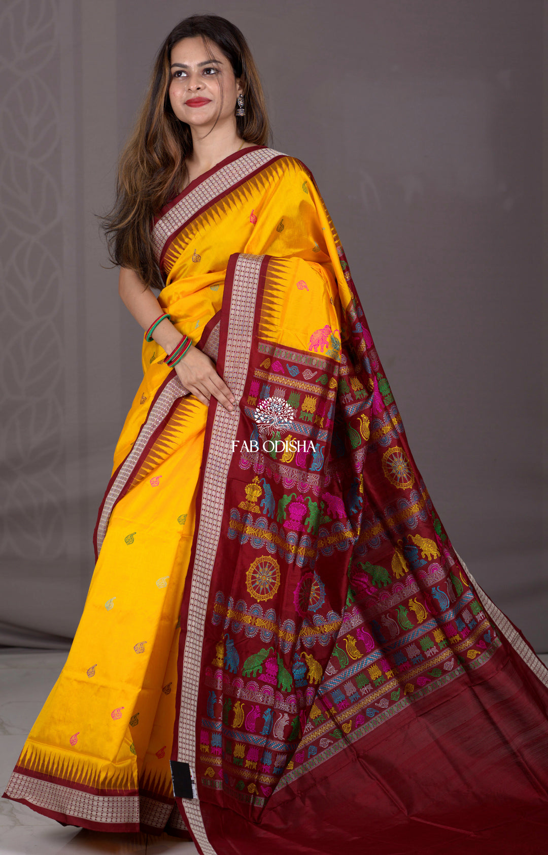 "SHAHI VAN TYOHAR" SAMBALPURI JALA-WORK SILK SAREE