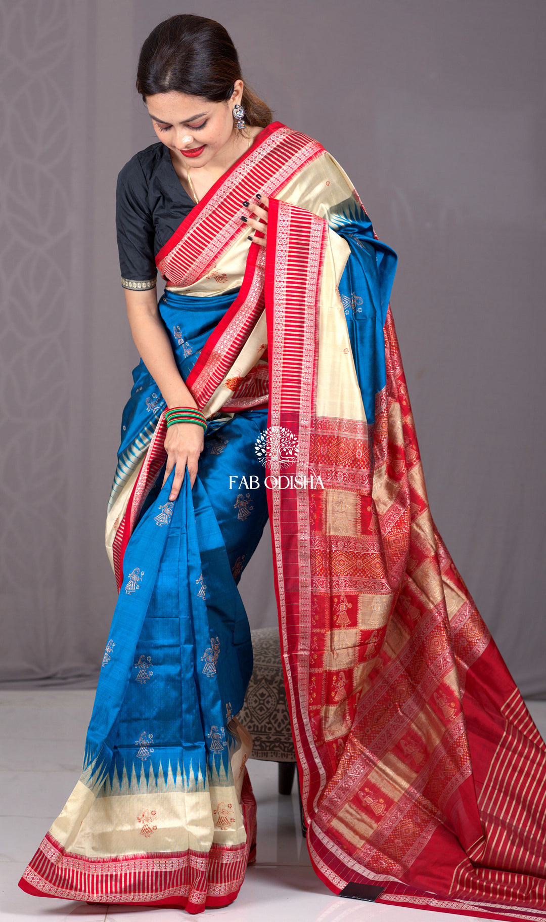 "NEELANJALI" DOLL BOMKAI SILK SAREE