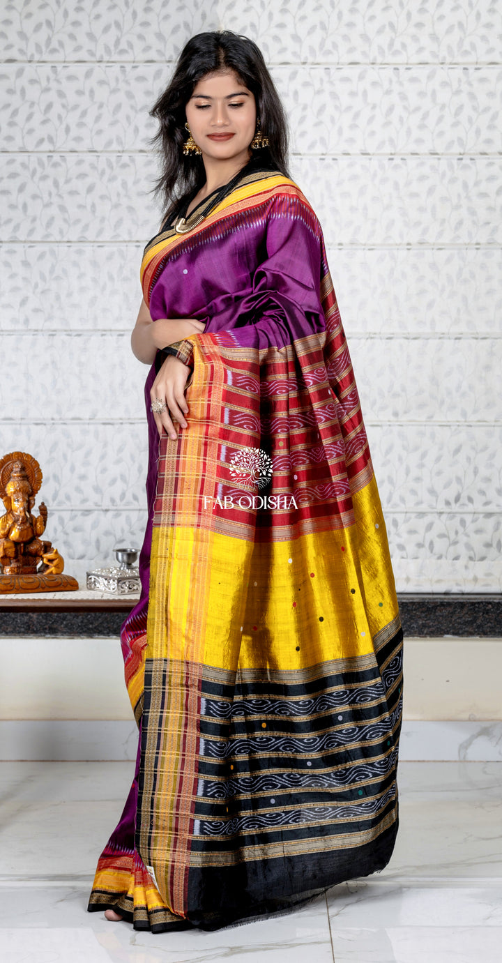 “PLUM SACRED TRAILS" PURE SILK SAREE