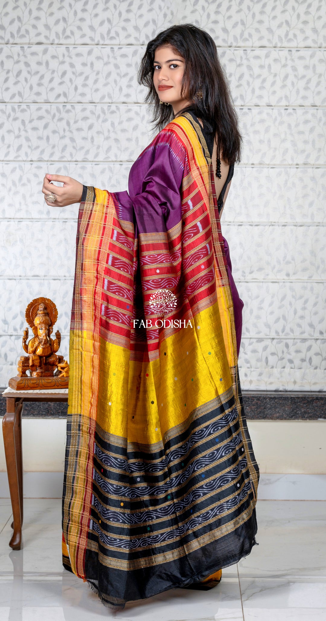 “PLUM SACRED TRAILS" PURE SILK SAREE