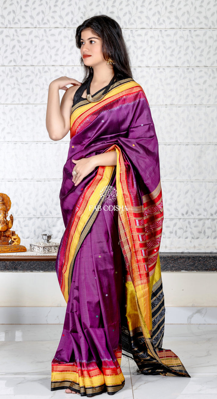 “PLUM SACRED TRAILS" PURE SILK SAREE