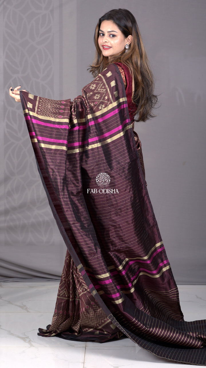 "COFFEE-E-KHAS" ELITE MULBERRY HANDLOOM SILK SAREE