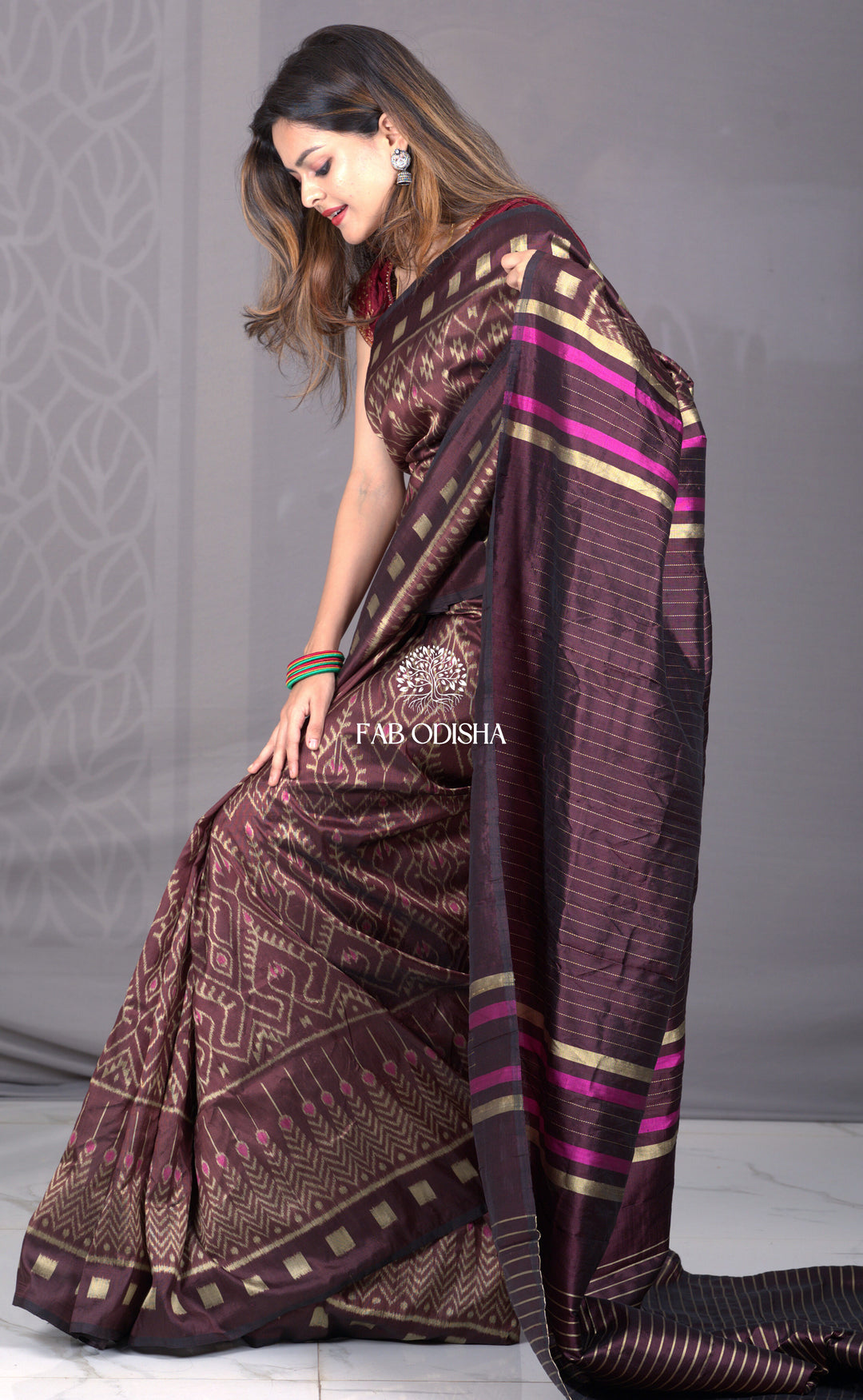 "COFFEE-E-KHAS" ELITE MULBERRY HANDLOOM SILK SAREE