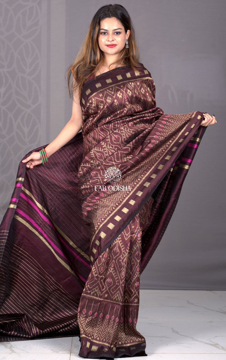 "COFFEE-E-KHAS" ELITE MULBERRY HANDLOOM SILK SAREE