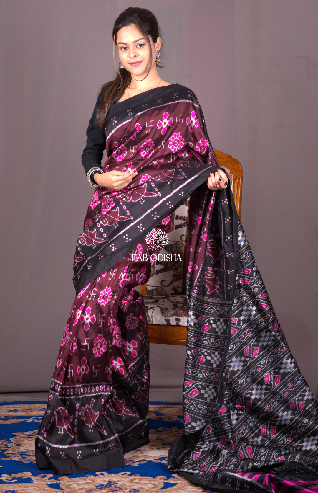 "SHANTI-SWASTIK" ELITE MULBERRY HANDLOOM SILK SAREE