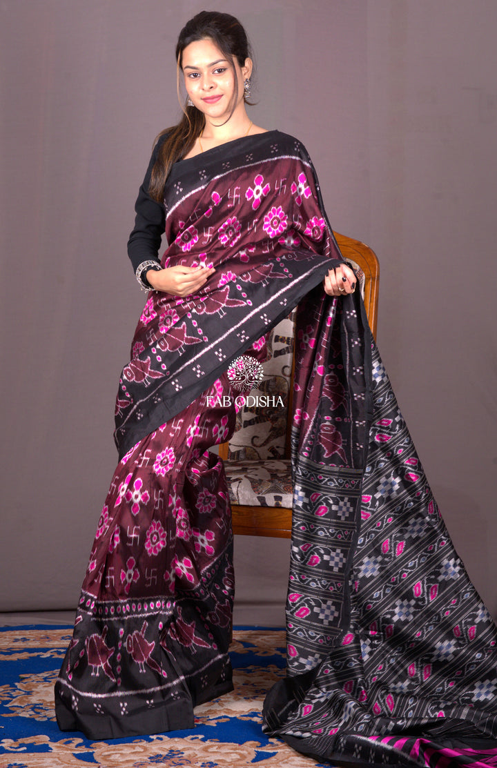 "SHANTI-SWASTIK" ELITE MULBERRY HANDLOOM SILK SAREE