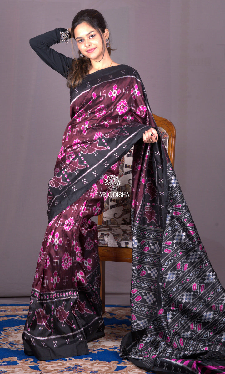 "SHANTI-SWASTIK" ELITE MULBERRY HANDLOOM SILK SAREE