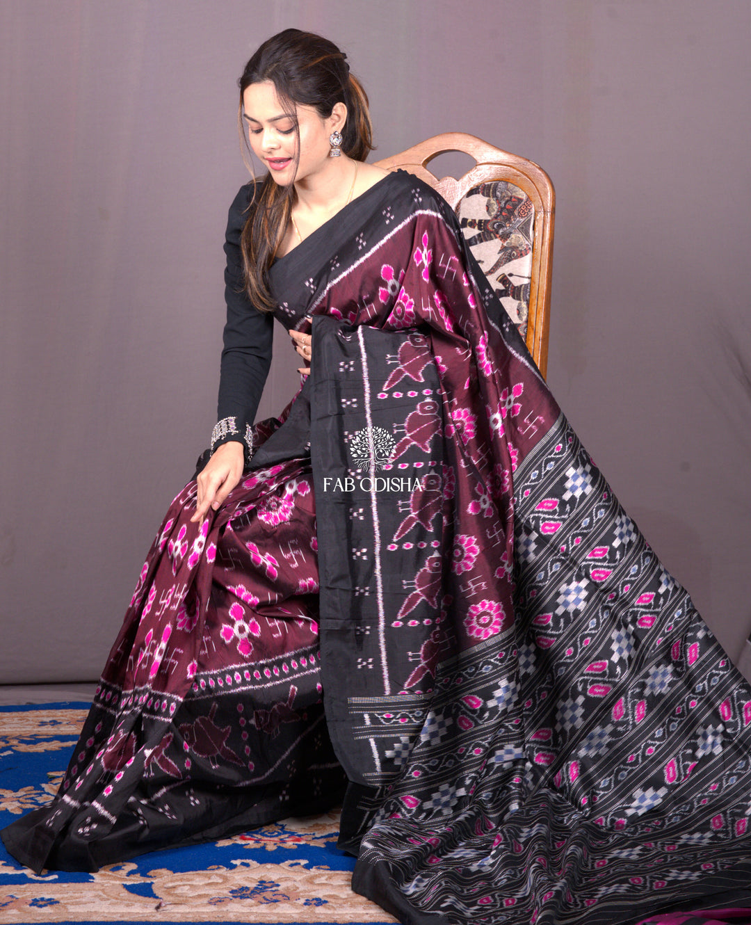 "SHANTI-SWASTIK" ELITE MULBERRY HANDLOOM SILK SAREE