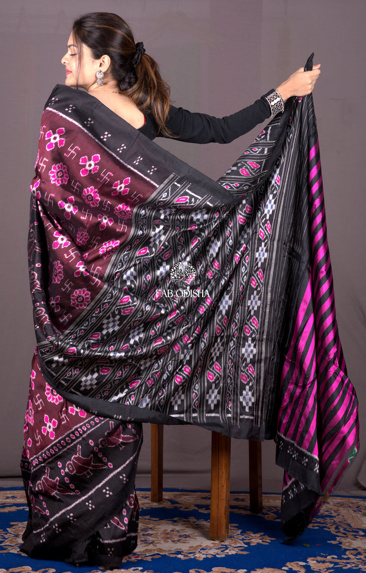 "SHANTI-SWASTIK" ELITE MULBERRY HANDLOOM SILK SAREE