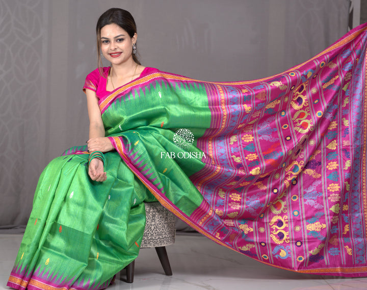 "JASHN-E-BAHAR" LUXURIOUS FLORA- FAWNA SUPER FINE TUSSAR SAREE