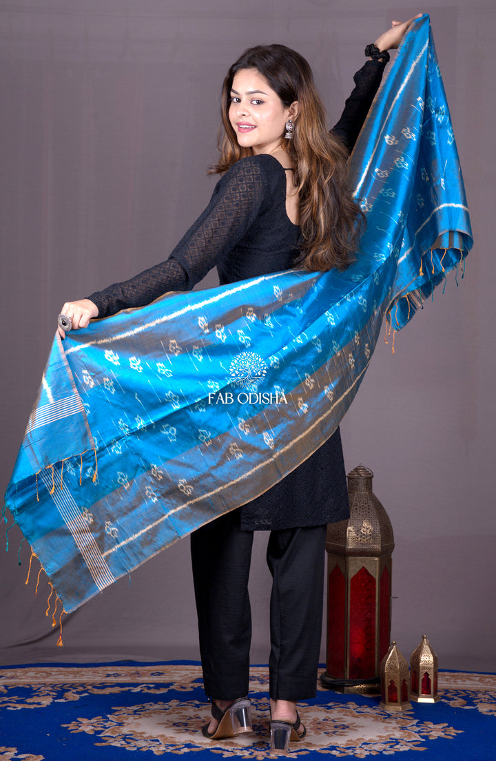 "SHAYARI FLOWER BUD" MOTIF MULBERRY SILK IKAT DUPATTA