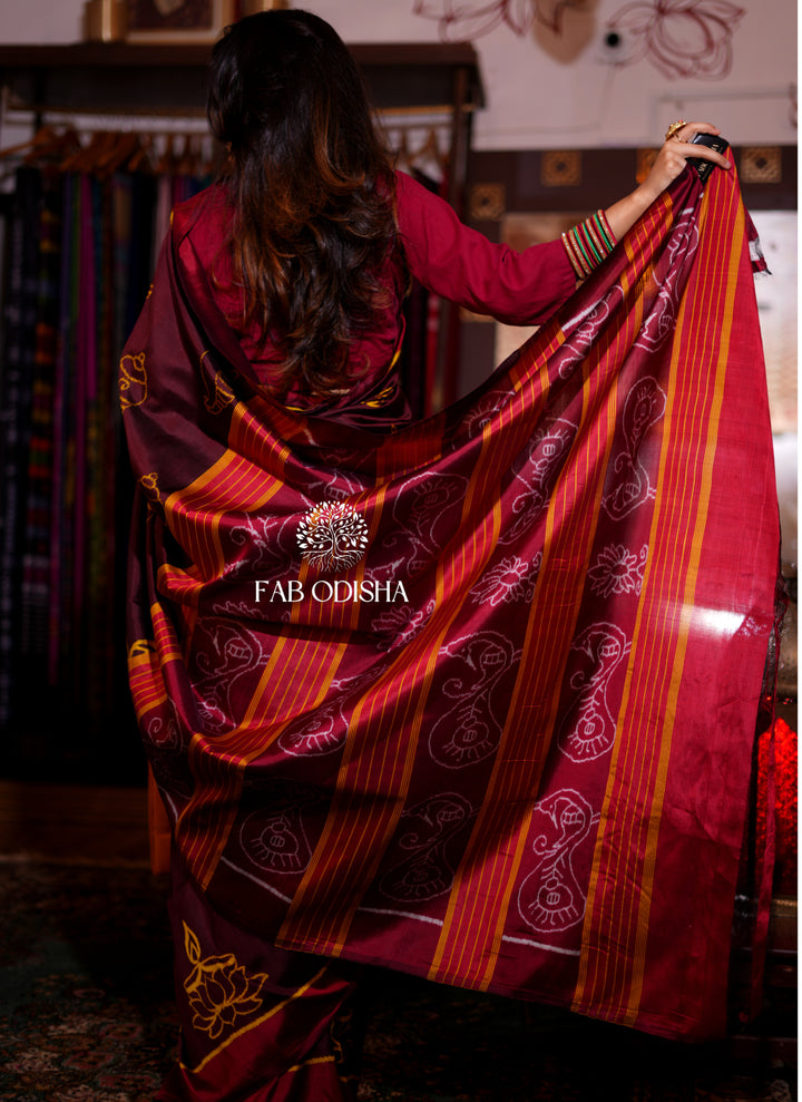 ELITE COFFEE DEEPAM -PADMA-SHANKH MULBERRY SILK SAREE