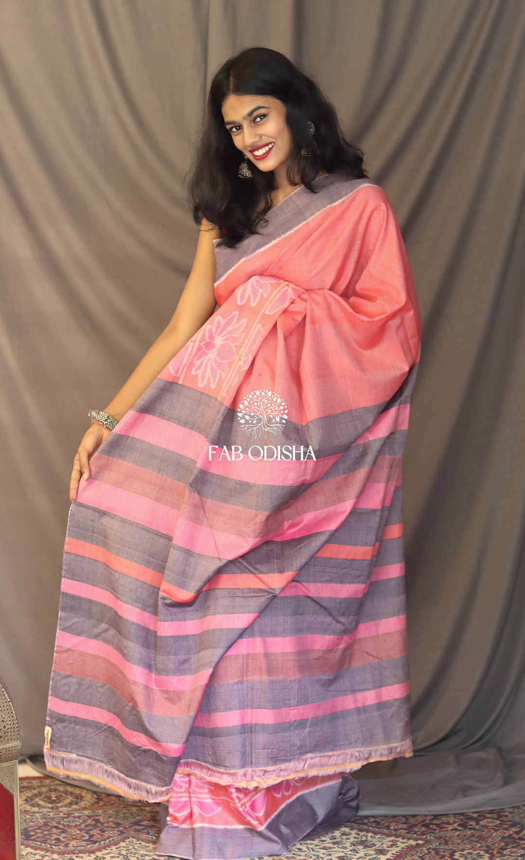 PADMAVATI CANDY FLOSS PINK SAMBALPURI COTTON SAREE