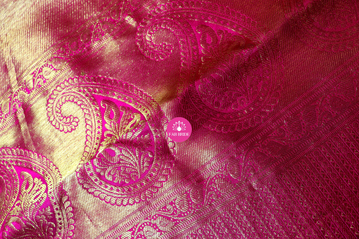 "POETIC PINK" PURE GOLD ZARI KANJIVARAM SILK SAREE