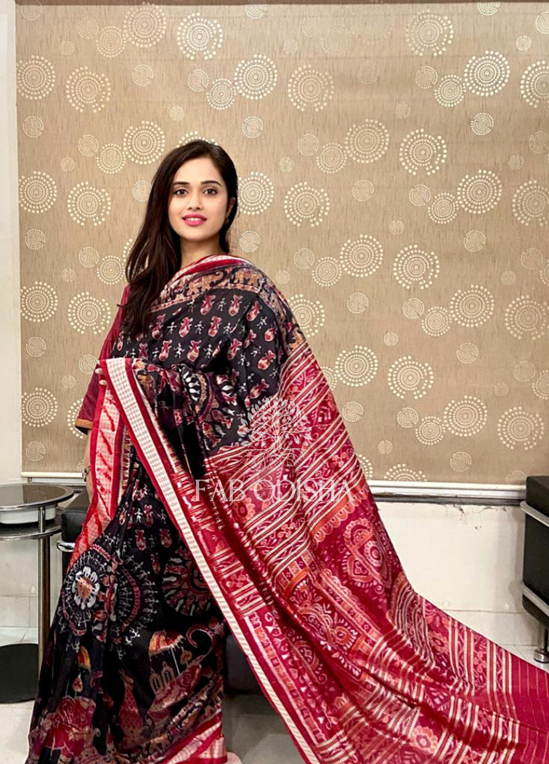 "SHAHI GAJAPATI DARBAR" SAMBALPURI BANDHA SILK PATTA SAREE