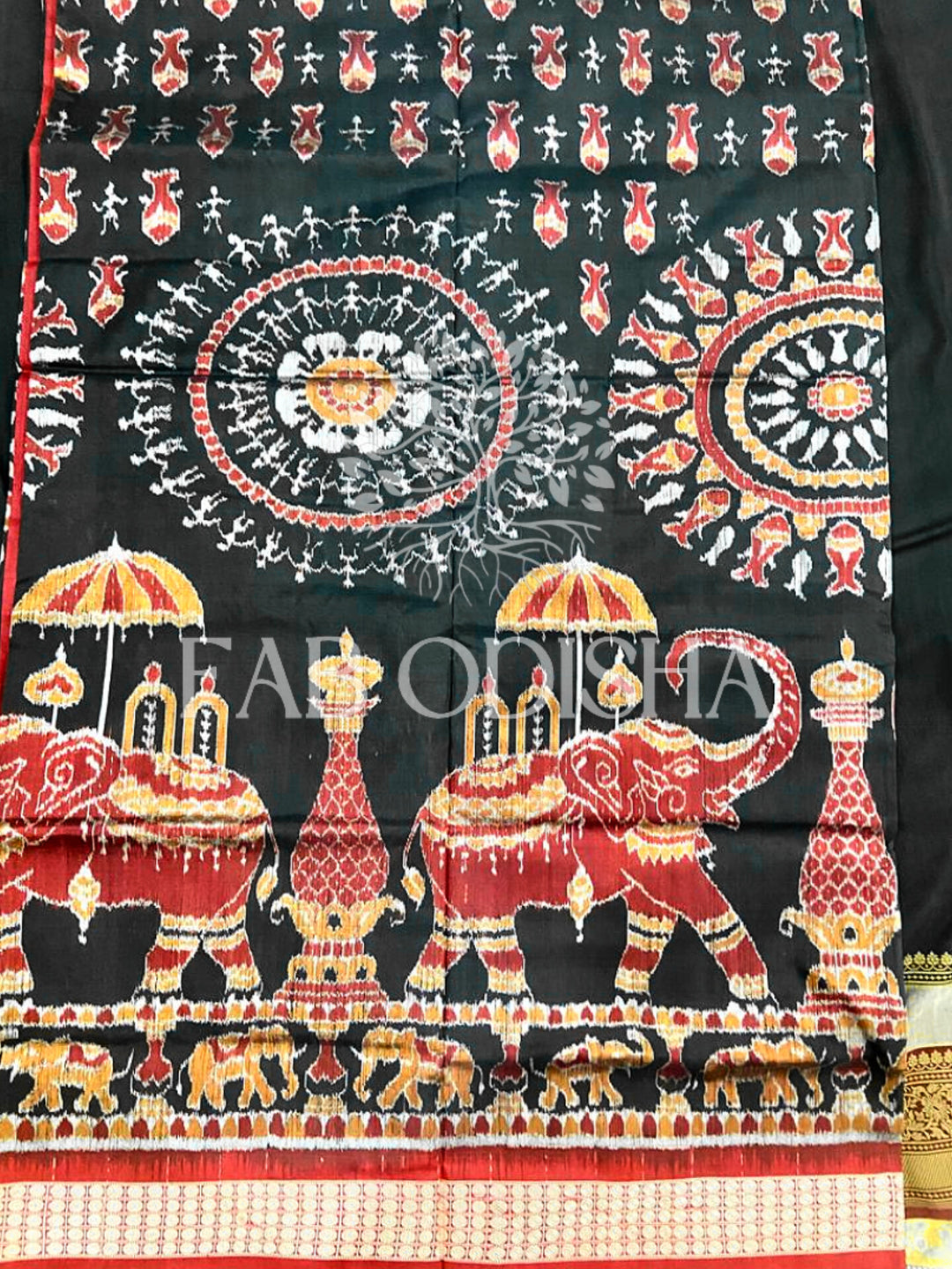 "SHAHI GAJAPATI DARBAR" SAMBALPURI BANDHA SILK PATTA SAREE