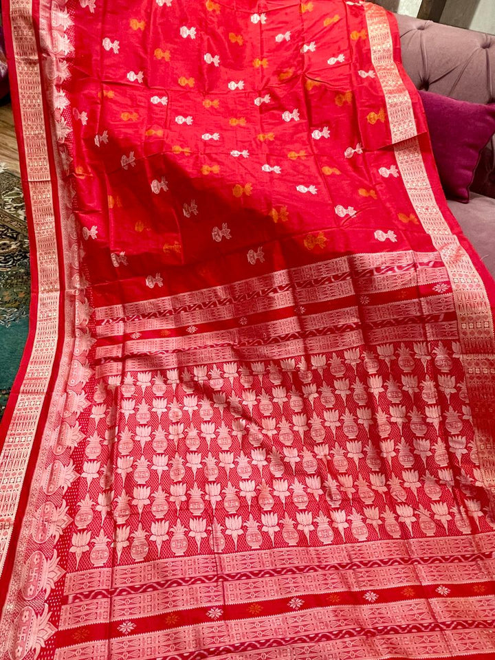 MASTER WEAVE LAKSHMI KALASH SAMBALPURI SILK PATTA SAREE