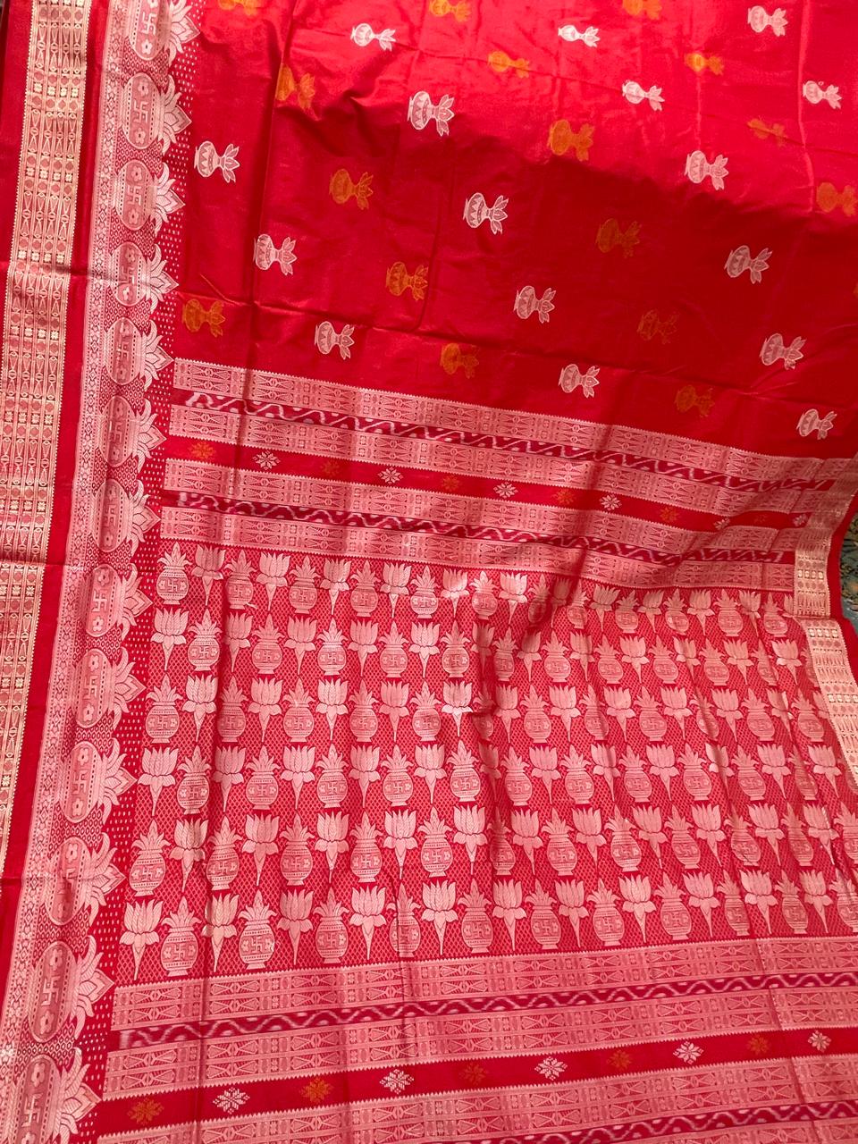 MASTER WEAVE LAKSHMI KALASH SAMBALPURI SILK PATTA SAREE