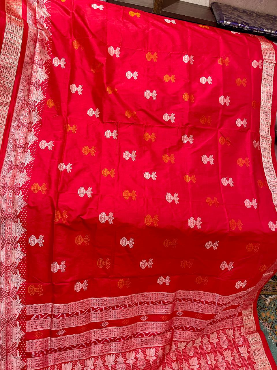 MASTER WEAVE LAKSHMI KALASH SAMBALPURI SILK PATTA SAREE