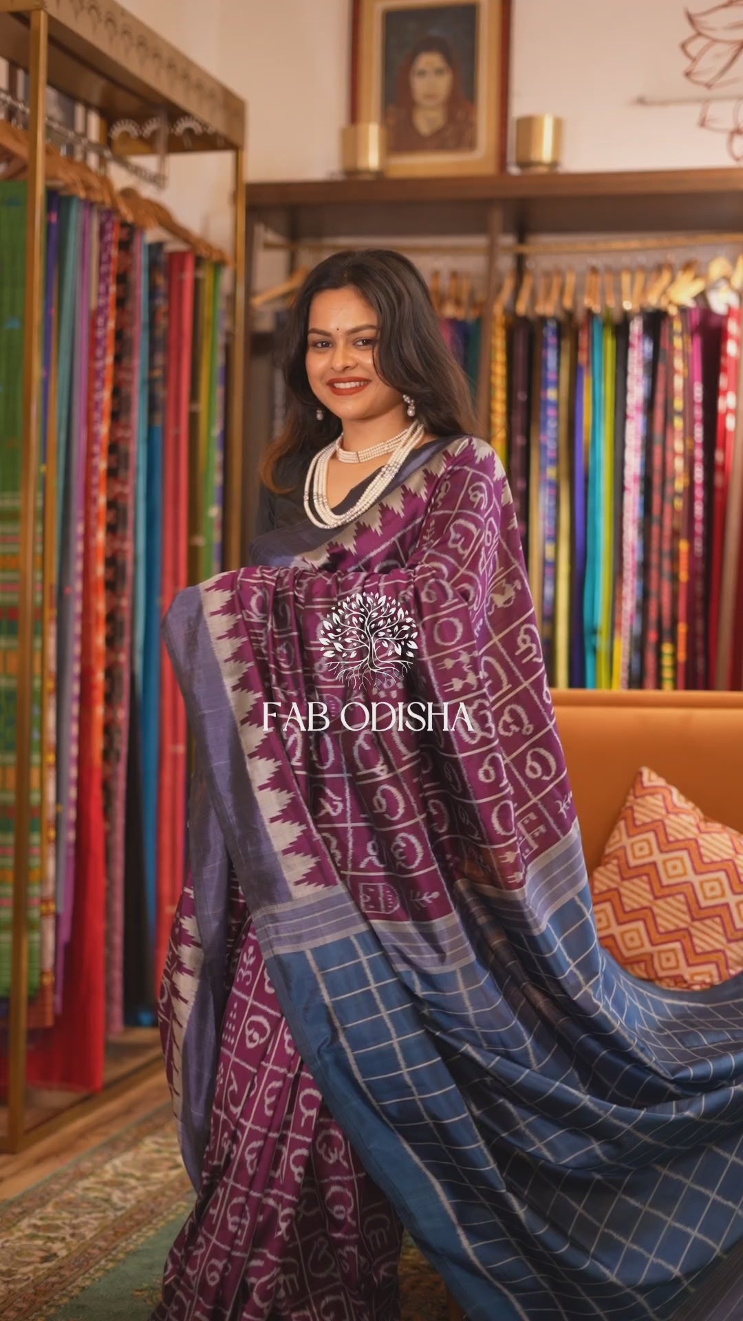 JAMUNI ASHMITA SUPER FINE MULBERRY ODIA AKSHAR SILK SAREE