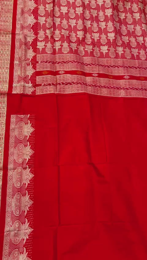 MASTER WEAVE LAKSHMI KALASH SAMBALPURI SILK PATTA SAREE