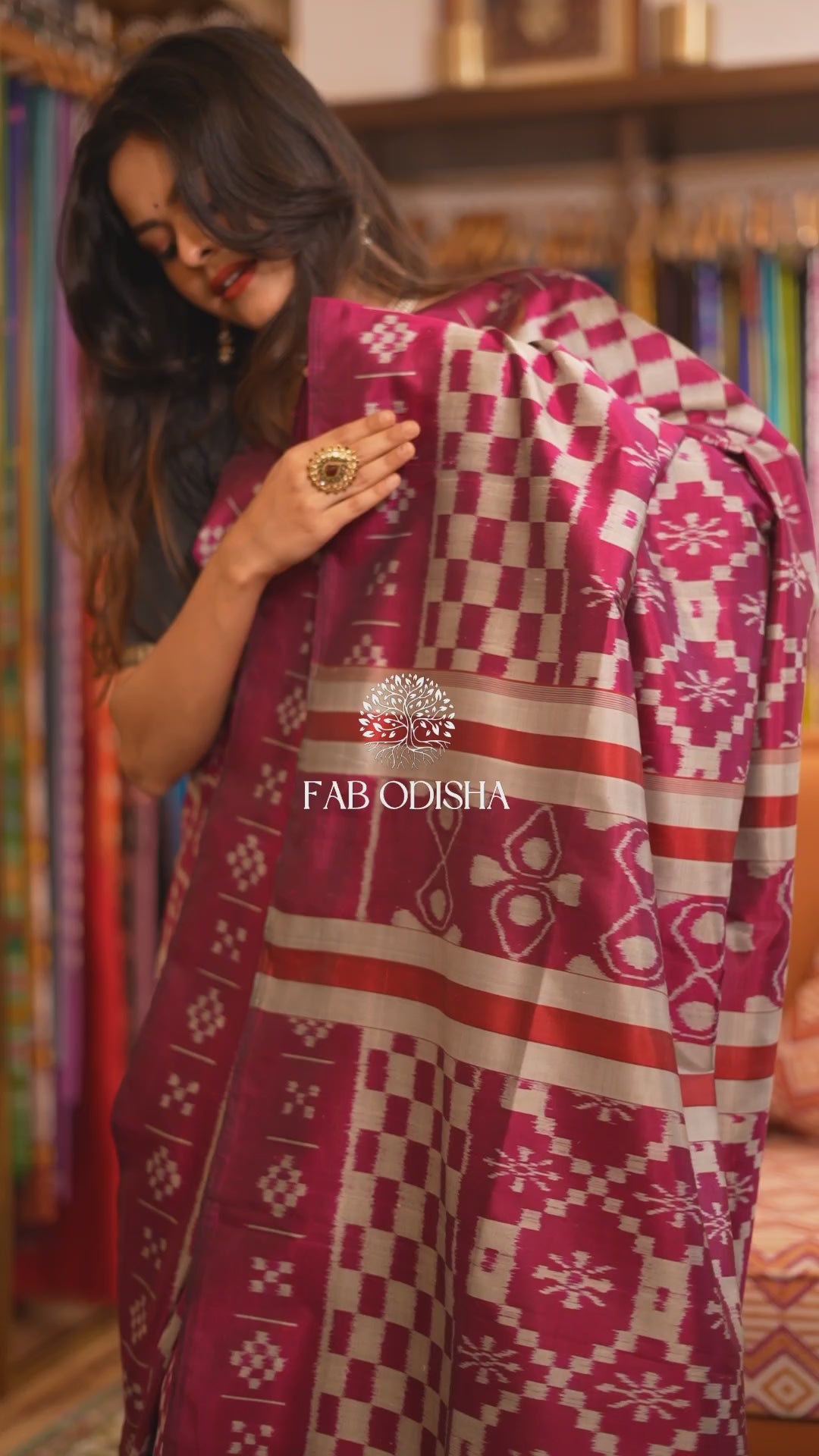 DELIGHTFUL PINK IKAT ELITE MULBERRY HANDLOOM SILK SAREE