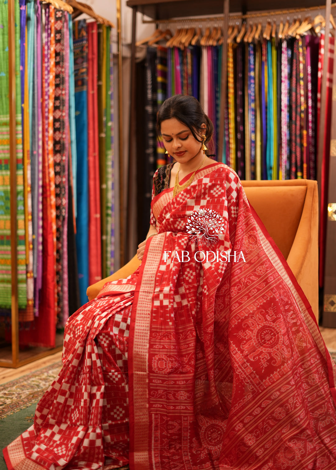 LAAL SUMATI  PASSAPALI  SILK SAMBALPURI SAREE