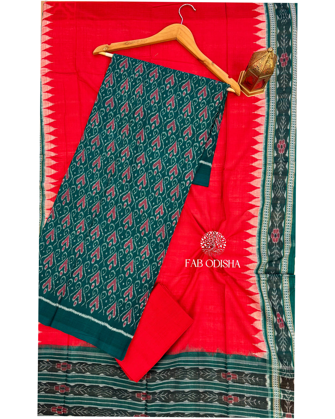 SAMBALPURI DOUBLE IKAT HANDWOVEN COTTON DRESS MATERIAL SET