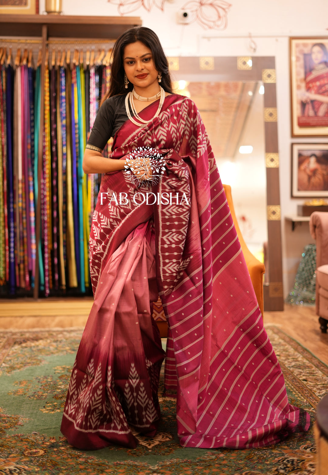 ROOPMATI PEACHY-PINK ELITE MULBERRY SILK SAREE