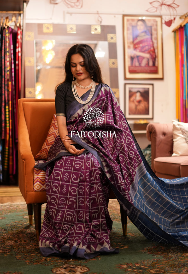 JAMUNI ASHMITA SUPER FINE MULBERRY ODIA AKSHAR SILK SAREE